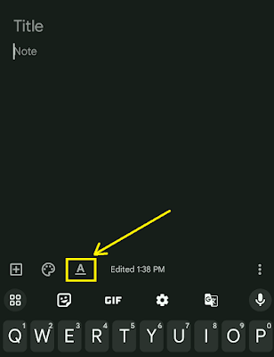 Italicize or Bold text on Google Keep