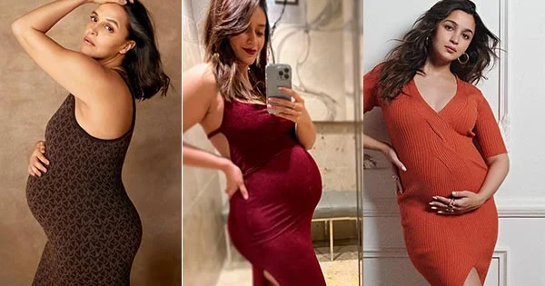 pregnant bollywood actress baby bump stylish dress