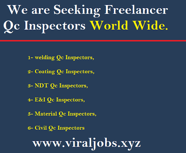 We are Seeking Freelancer Qc Inspectors World Wide.