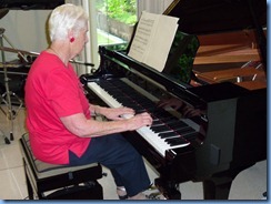 Dorothy Waddel striding out on the grand