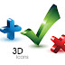 3d icon plus, tick and cross