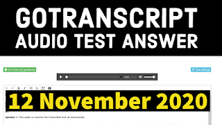 Go Transcription Test Answers 12 November 2020