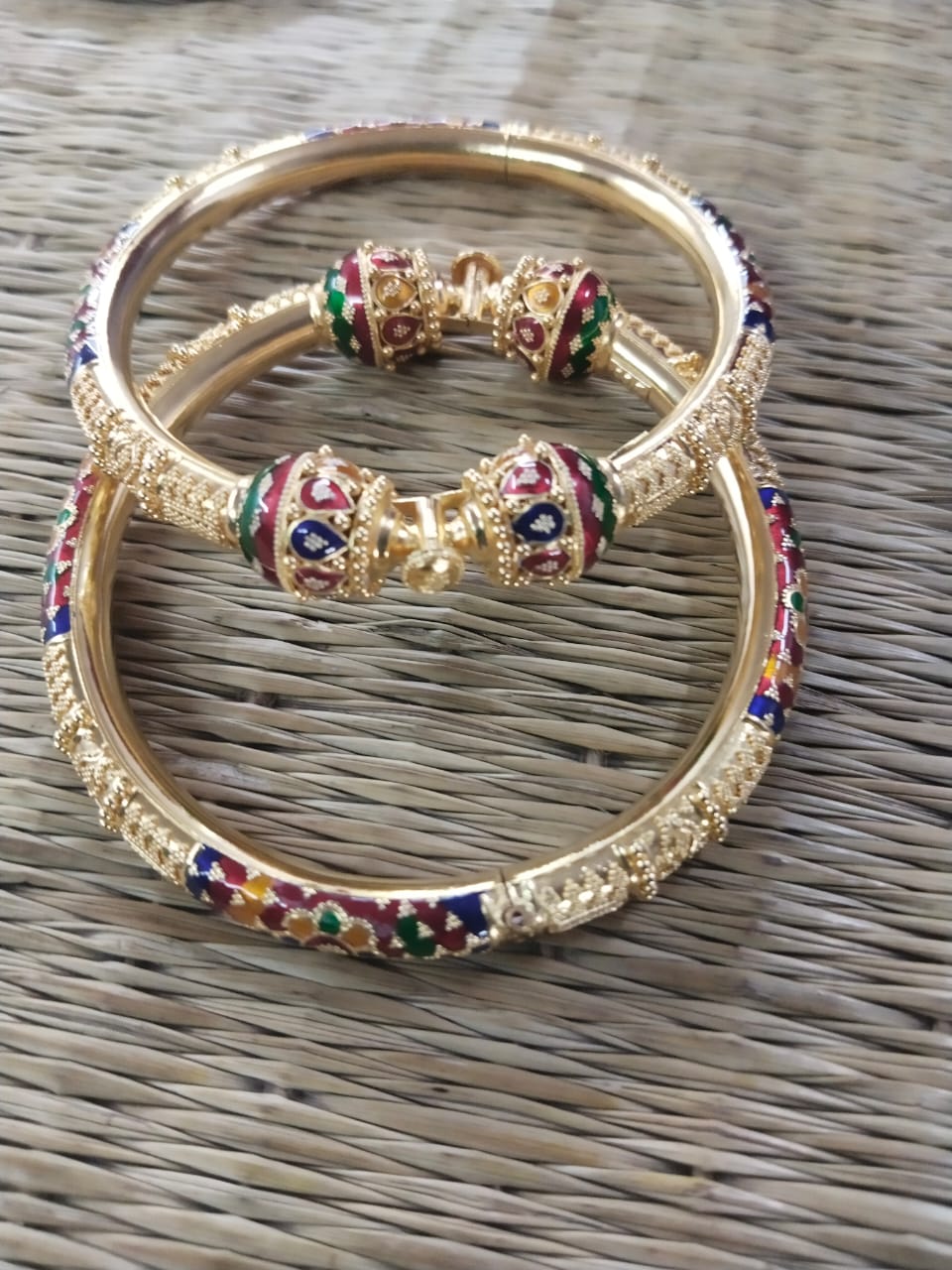 kolkata gold meena bala kada bangle for export 21kt 22kt , gold jewelery manufacturer karigar exporter kolkata india,