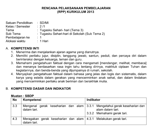 Download contoh RPP Kelas II Tema 3 Subtema 2 Pembelajaran 1 2 3 4 5 6 K13 Revisi 2018 