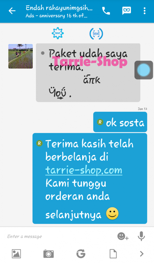 Testimoni Customer Tarrie Shop