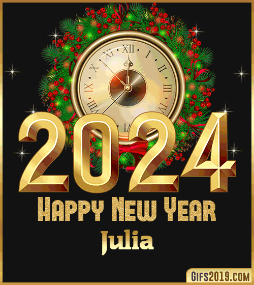 Gif wishes Happy New Year 2024 Julia