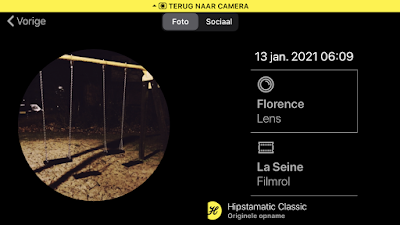 Schermopname Hipstamatic-instellingen Florence + La Seine