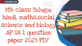 Ap SA1 Class 9th Question paper 2023 PDF