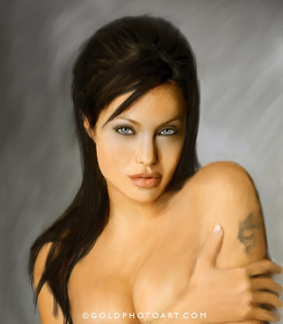 Glamorous Angelina Jolie Painting Celebrity Portraits and Figurative Art