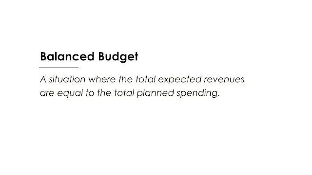 A situation where the total expected revenues are equal to the total planned spending.