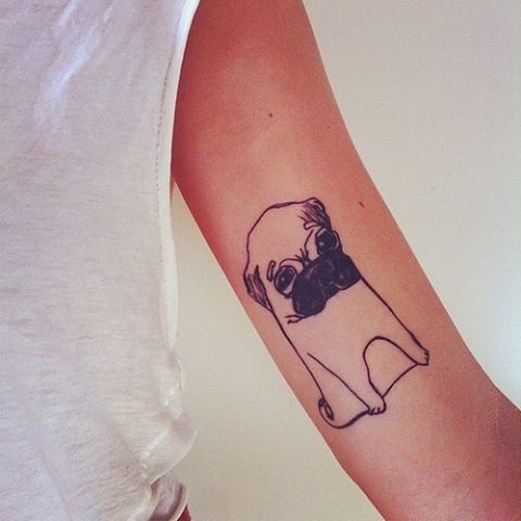 Tatuagens inspiradas em adoráveis Pugs