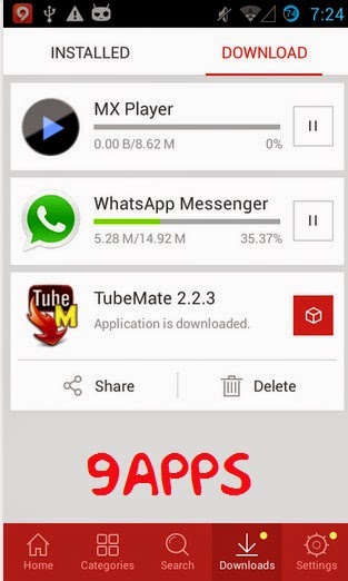 تحميل متجر 9Apps للتطبيقات والألعاب والخلفيات مجانا للاندرويد 