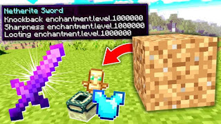 Minecraft but dirt gives op items