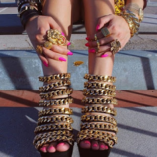 multi rows chain shoes, diy, chunky chains