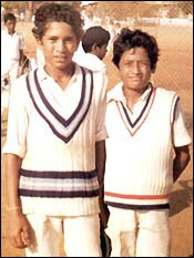 Little Master Sachin Tendulkar With his Friend
