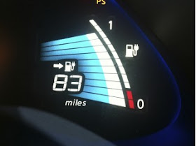 2011 Nissan Leaf electric car range meter
