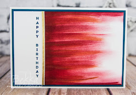 Red Abstract Art Birthday Card - Get the details on how to make this and buy the supplies here