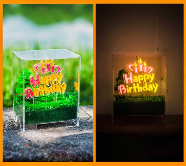 Hình ảnh hộp Happy Birthday phát sáng ban đêm - Quà tặng handmade