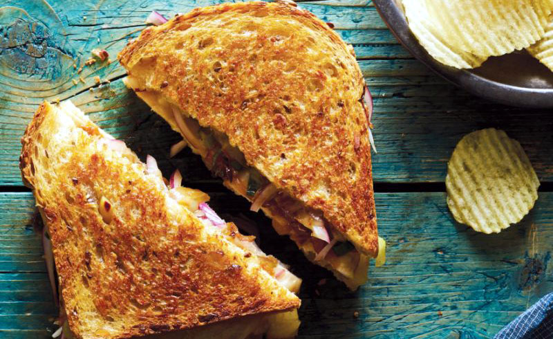 Cheesy Chicken Melt With All of the Onions Relish 