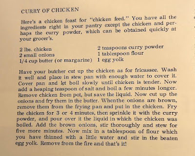 B&O Curry Chicken Recipe from "Dinner in the Diner"