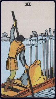 The 6 of Swords - Tarot Card from the Rider-Waite Deck