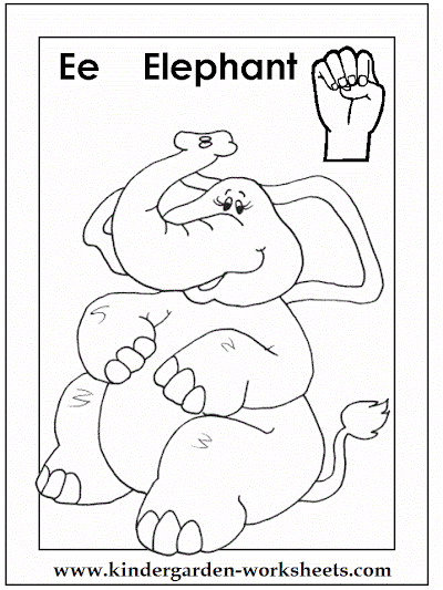 ASL coloring pages - Alphabet E