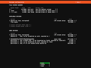 Ubuntu setup file system summary