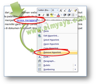dari sebuah halaman website biasanya hasil copy Ahli Matematika Cara Menghilangkan Hyperlink Dari Teks/Tulisan Dokumen Ms Word