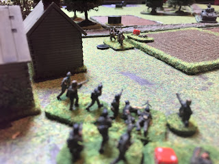 Soviets and Germans exchange fire at the village edge