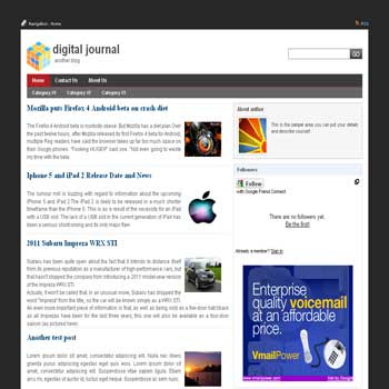 free Digital Journal blogger template for profesional blogger template