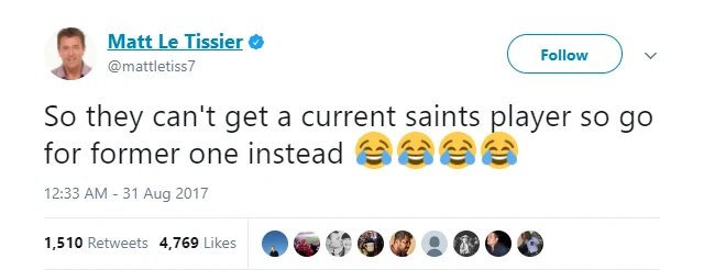 Southampton legend Matt Le Tissier trolls Liverpool over their new signing Alex Oxlade-Chamberlain