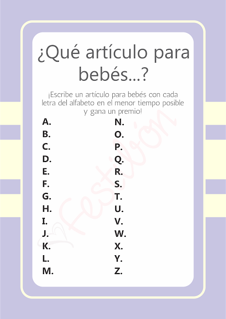 juegos para baby shower para imprimir