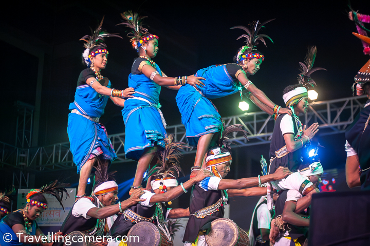 Cultural Performances: Rhythms of Tradition  The beats of tribal drums, the twirl of colorful attire, and the soul-stirring melodies of indigenous music fill the air during Aadi Mahotsav. The festival stages a vibrant array of cultural performances, including traditional dances, folk songs, and theatrical presentations that offer a glimpse into the varied artistic expressions of India's tribal communities.