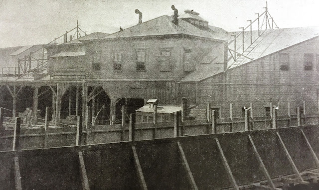 Chinese Detention Shed at the Pacific Mail Steamship Company Wharf, c. 1903 Published in “A Statement for Non-Exclusion,” by Patrick J. Healy and  Ng Poon Chew (San Francisco, 1903) California Historical Society 