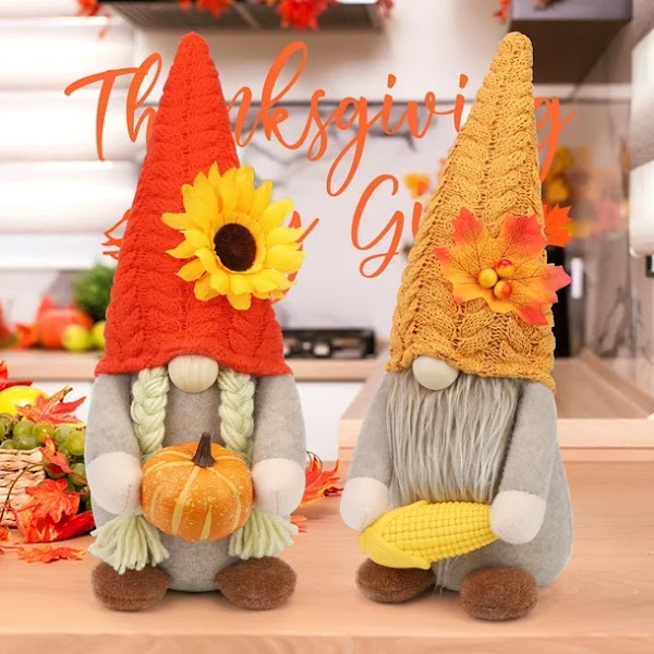 Mr. and Mrs. Swedish Tomte Gnome Autumn Harvest Thanksgiving Decor