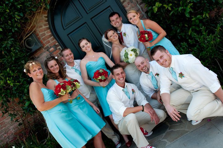 Karen choose coral red for her wedding last Thursday at the Coronado 