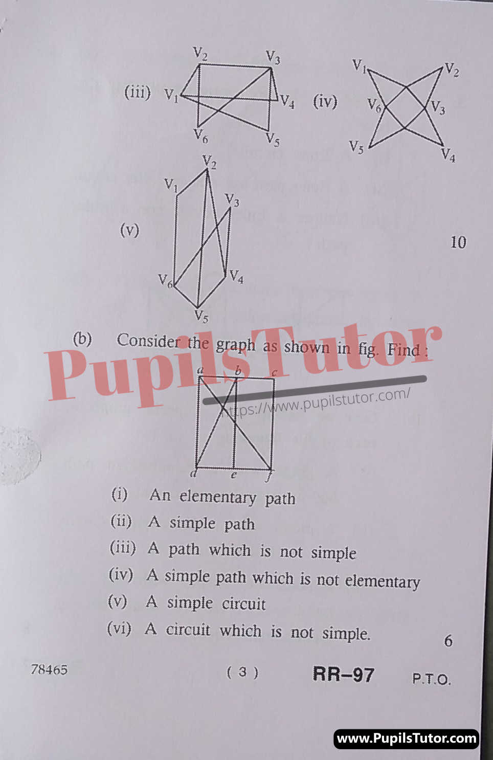 Free Download PDF Of M.D. University M.Sc. [Mathematics] Fourth Semester Latest Question Paper For Graph Theory Subject (Page 3) - https://www.pupilstutor.com