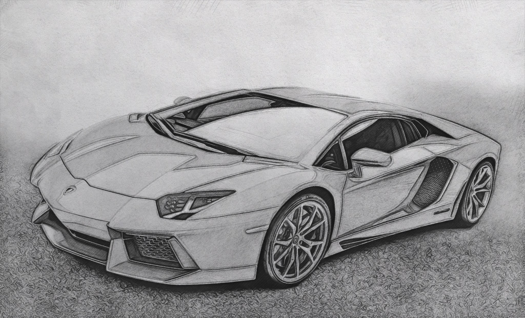 lamborghini drawing aventador miura homage 2016