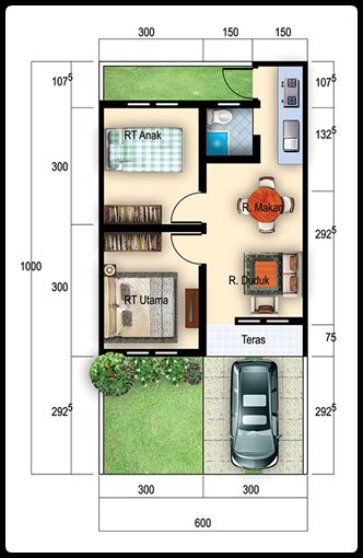  Denah  Rumah  Minimalis Type  36 60  Gambar Rumah  Idaman