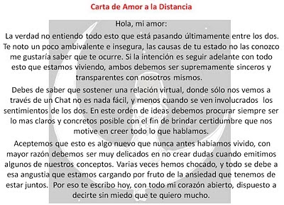 Amor a distancia on line : Test de Amor y Desamor