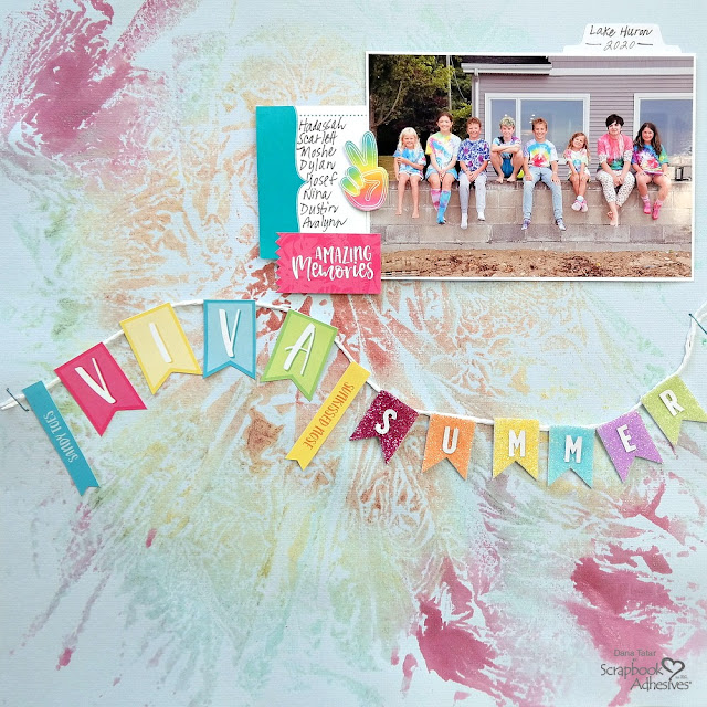 Viva Summer Tie-Dye Scrapbook Background Tutorial