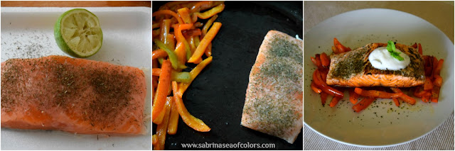 Lomo de salmón marinado a la plancha