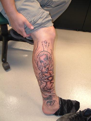 leg tattoo men