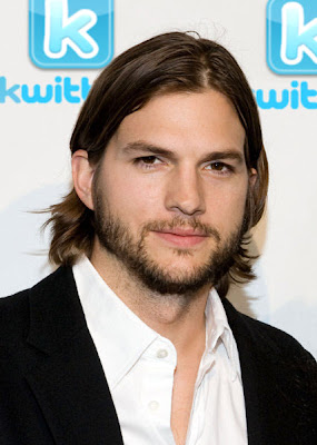 Ashton Kutcher after announcing the launch of Kwitter, his own version of Twitter
