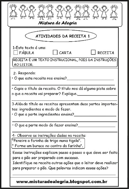 Trabalhando com receitas em sala de aula