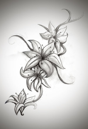 flower free tattoo design, leg ink art Download