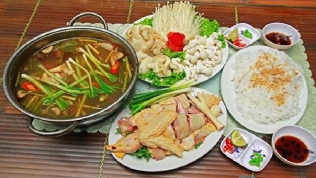 Lẩu gà nếp cái