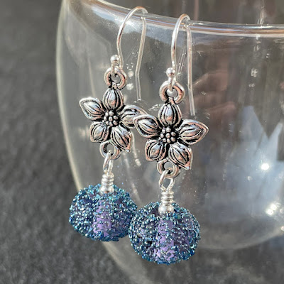 Handmade lampwork glass bead earrings by Laura Sparling
