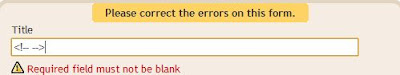 Blogger gadget title field with HTML comment tag