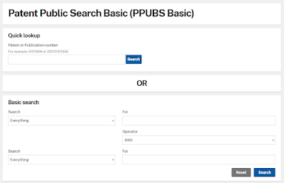 An image of the new PPUBS basic search mode